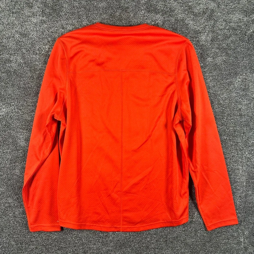 The North Face Shirt Mens M FlashDry Long Sleeve Orange Performance Hiking Top